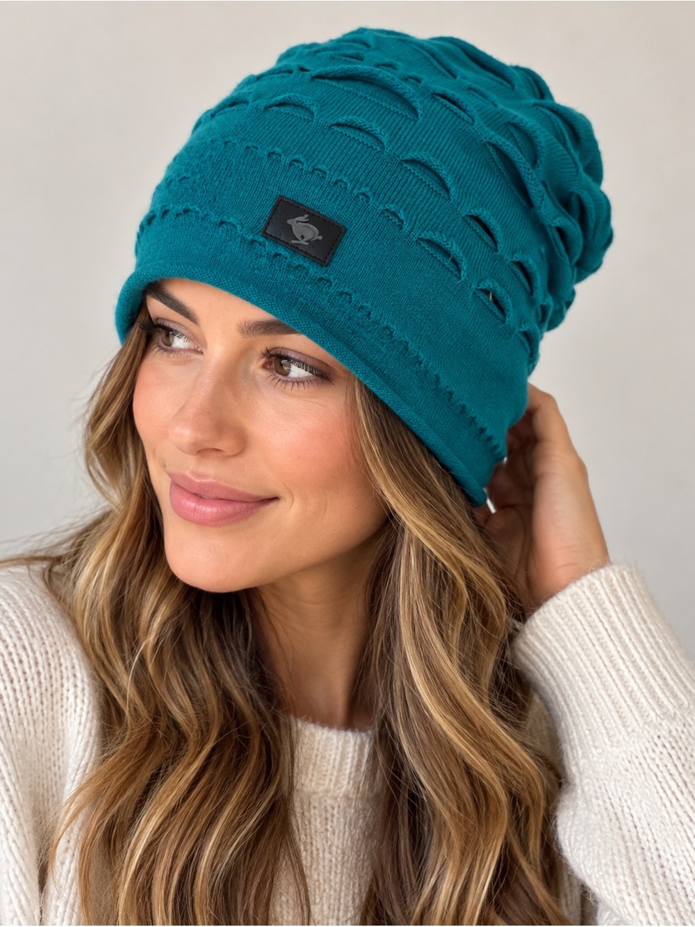 Peter Grimm Teal Slouchy Knit Beanie